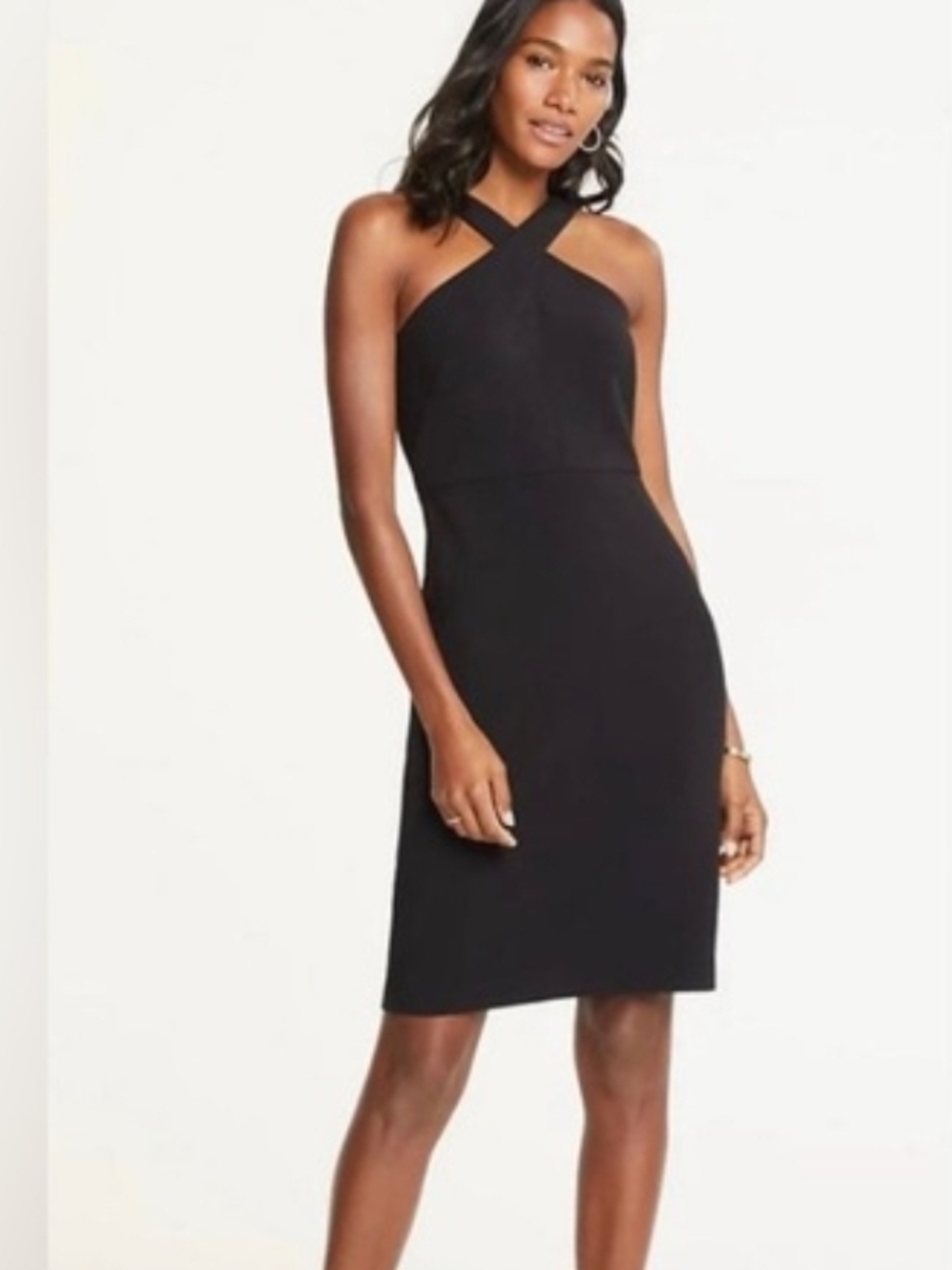 Ann Taylor Black Sleeveless Sheath Dress